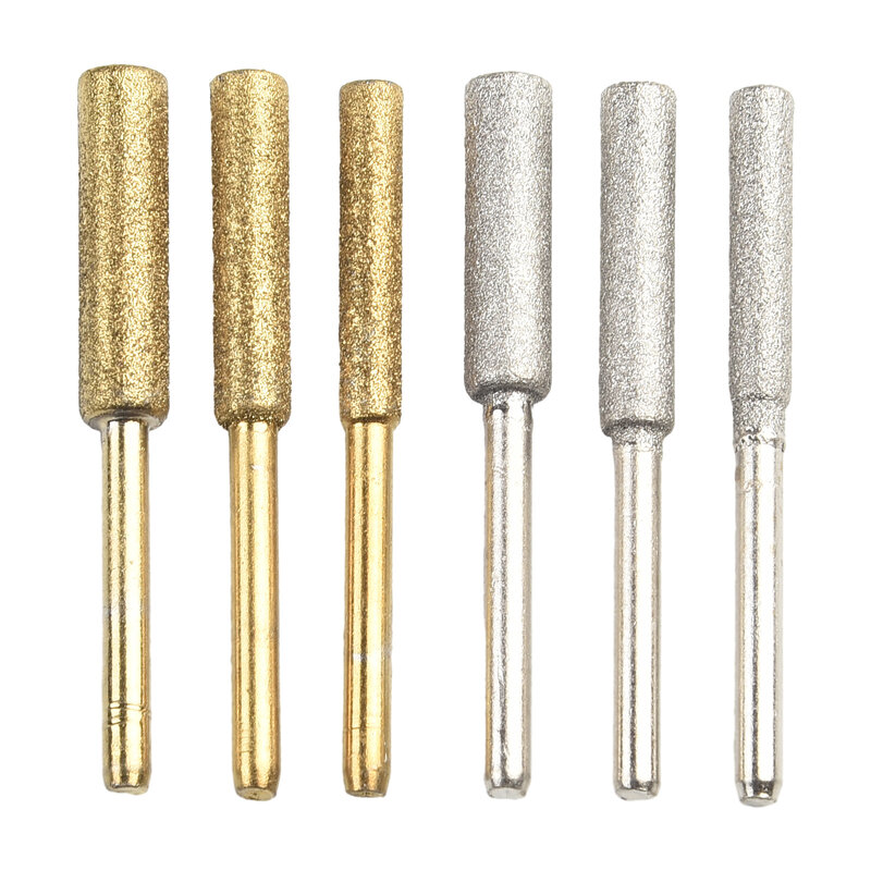 Chainsaw Sharpener Metal Grinding 6PCS Carving Coated Cylindrical Burr Grinding Tool Sharpener Stone File