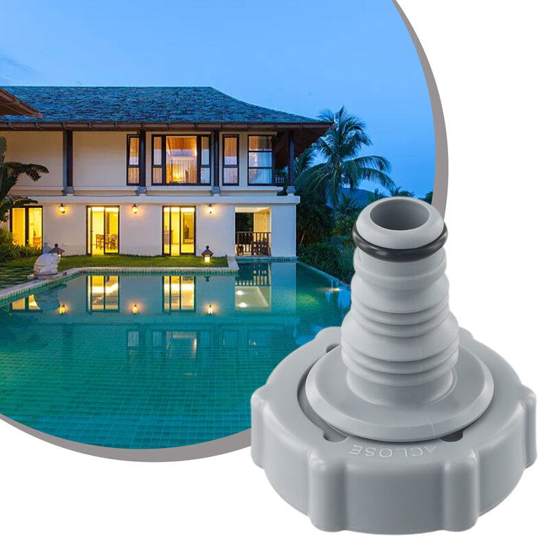 Hose Adapter Drain Valve Replacement Pool Hose Adapter Swimming Pool Drain Valve Gray Outdoor Pools Adapter New
