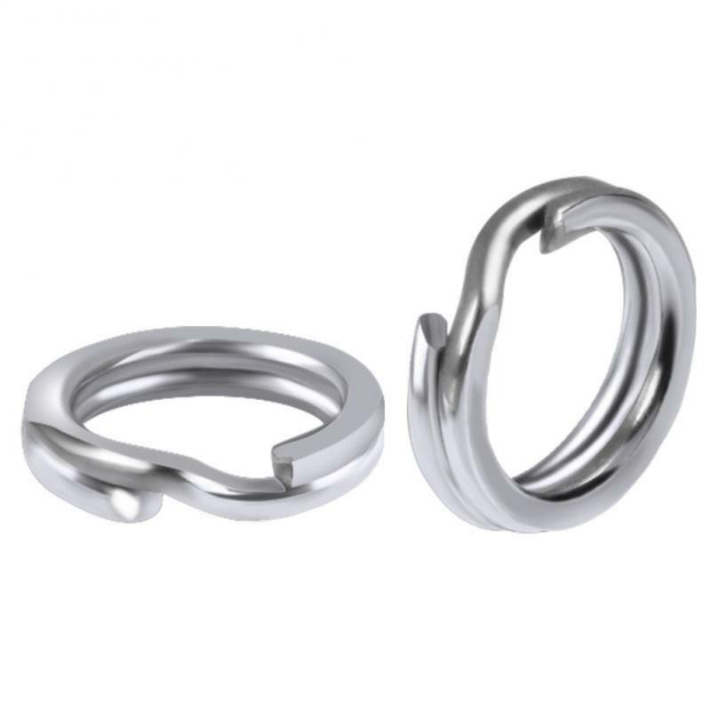 Aparejos de pesca de anillo dividido de acero inoxidable, 1/2 piezas, señuelos Crankbait, cebo duro, accesorios de pesca