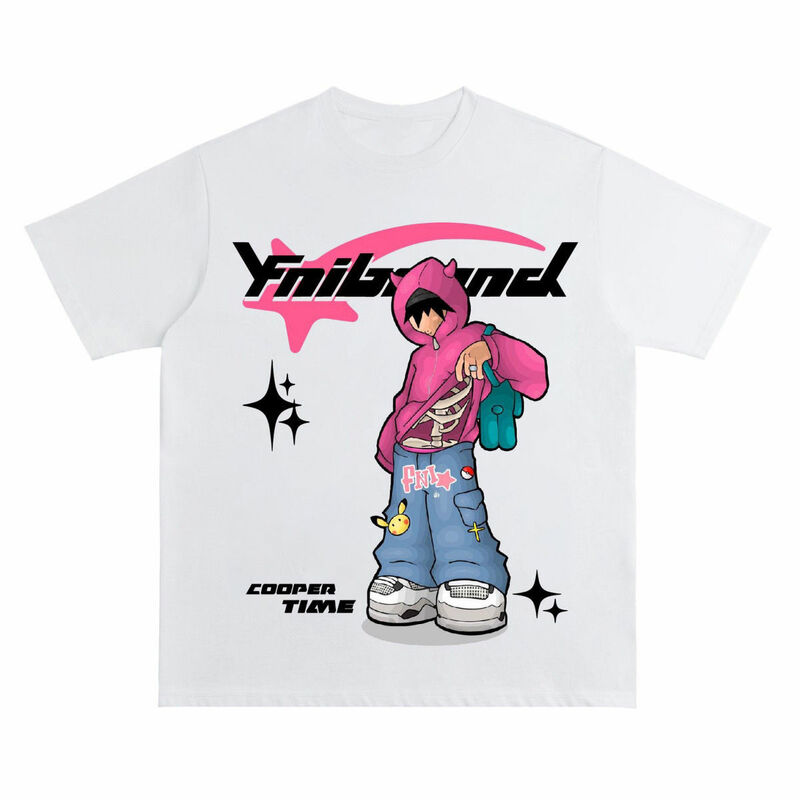 Serie limitata 220g t-shirt alla moda in cotone pesante popolare coppia di strada Hip-Hop a maniche corte uomo donna top a mezza manica tutto-fiammifero