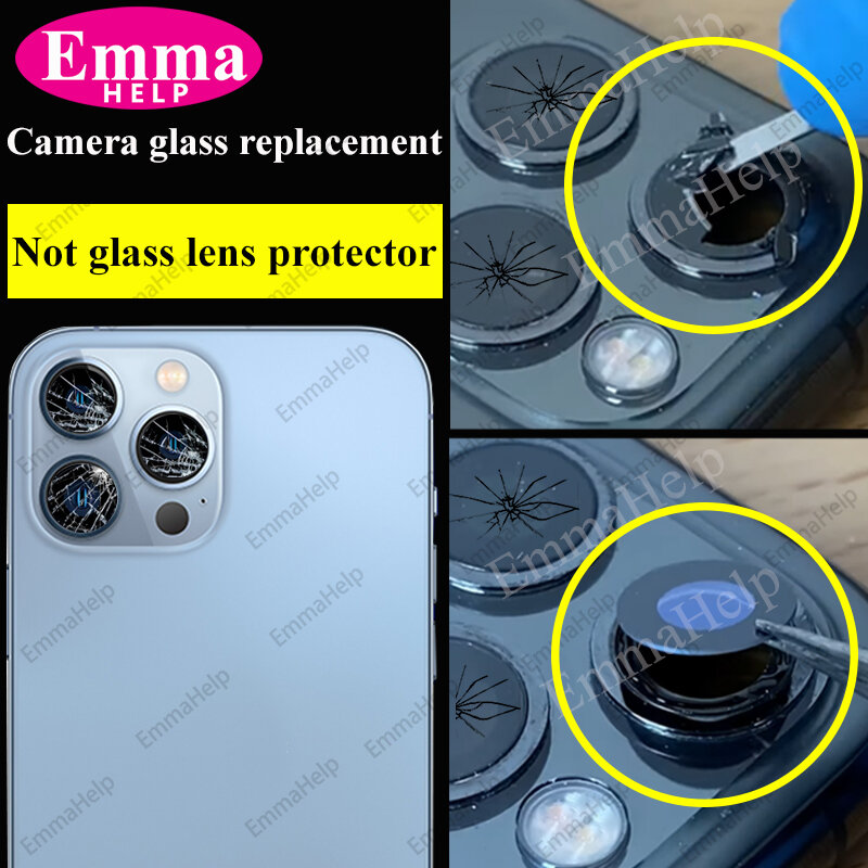 5 set/pacco vetro per fotocamera per iPhone 14 Plus obiettivo posteriore per fotocamera posteriore obiettivo in vetro con adesivo per IPhone 11 12 13 Pro X XS Max 13Mini