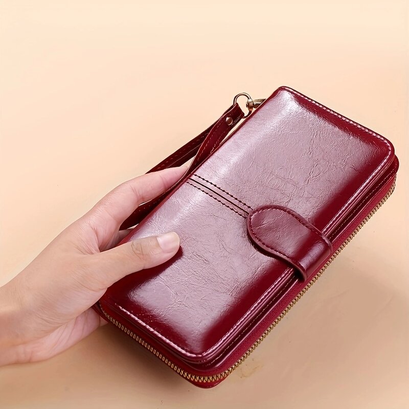 กระเป๋าสตางค์สตรีขายดีกระเป๋าสตางค์แบรนด์กระเป๋าคลัทช์หนัง dompet koin คลัทช์ของผู้หญิงยาวที่ใส่บัตรกระเป๋าเงินสตรี