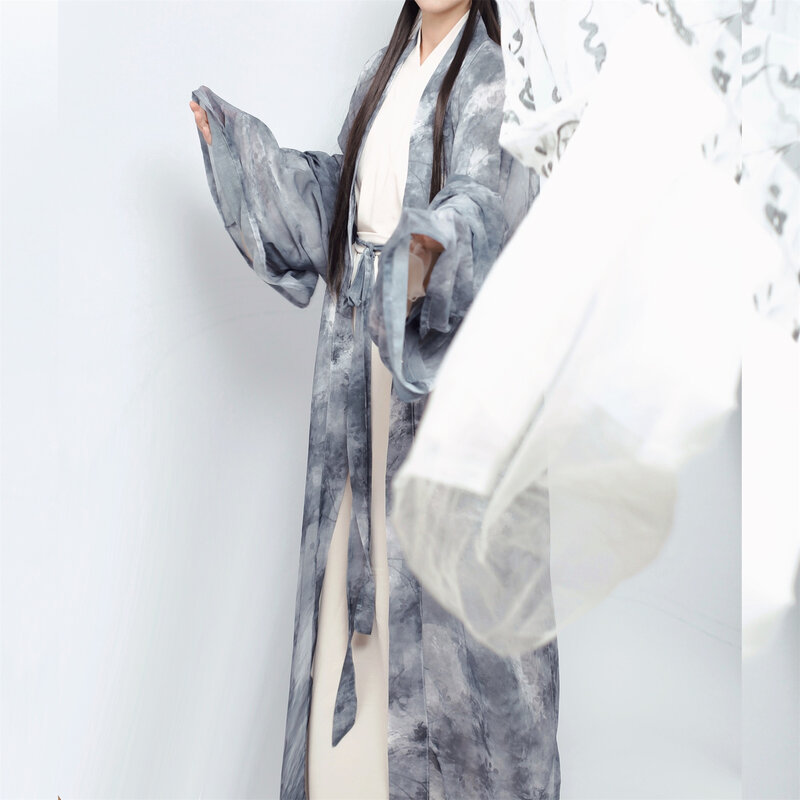 Hanfu Cina 2024 set gaun hanfu Lengan besar musim semi musim panas Elemen han ditingkatkan gaya Tiongkok weijin
