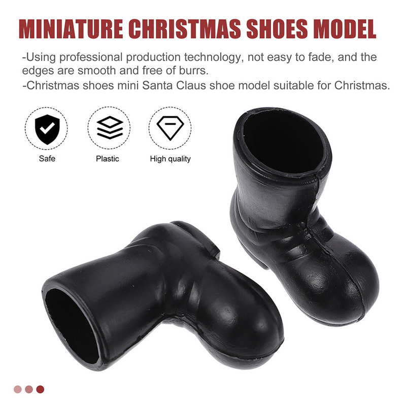Zwarte Kerstman Kerstlaarzen Miniaturen Model Poppenhuis Accessoires 7 Paar