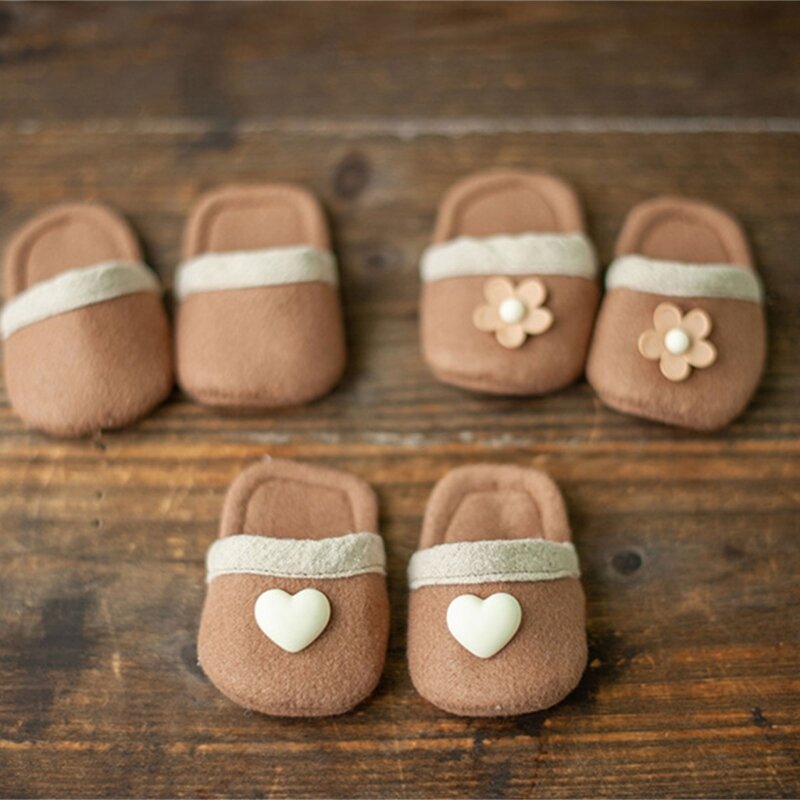 Adereços coloridos para fotografia de recém-nascidos Adereços para fotos de bebês Chinelos de crochê Sapatos
