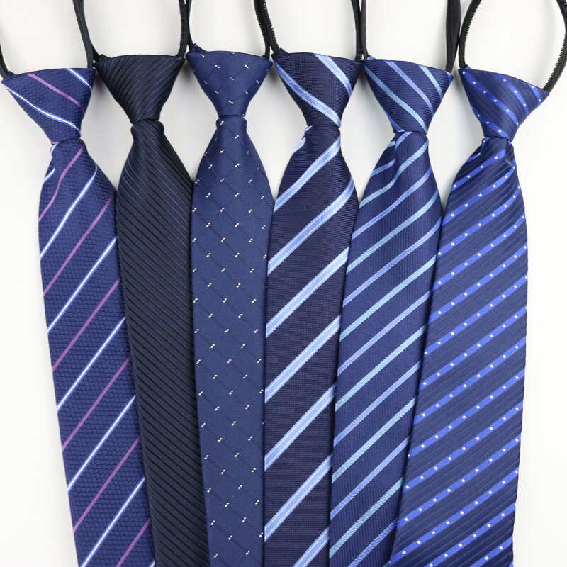 2023 neue 8cm breite vor gebundene Reiß verschluss Krawatte gestreifte Tupfen Krawatten für Männer Corba tas Gravata Slim Anzüge Jacquard Krawatte Krawatte