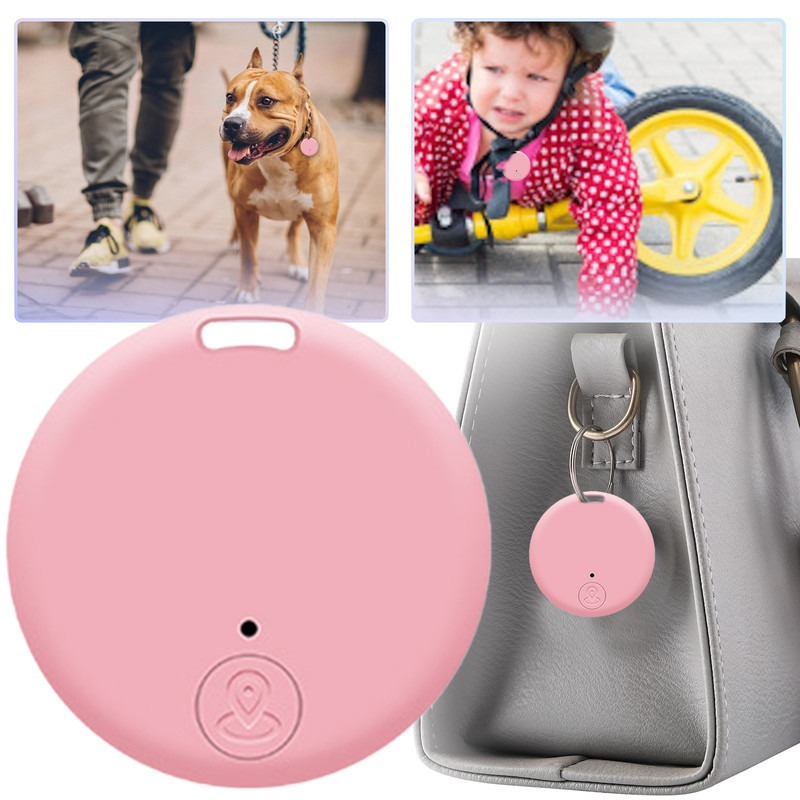 Venda quente cão gps bluetooth 5.0 rastreador dispositivo anti-perdido redondo dispositivo anti-perdido pet crianças saco carteira de rastreamento localizador inteligente