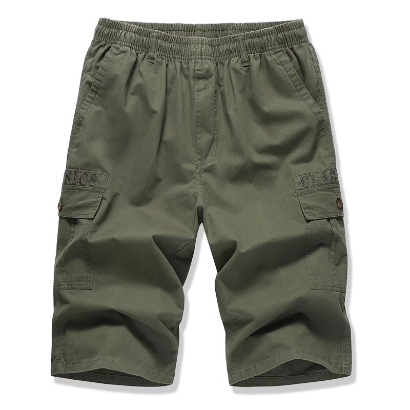 Pantalones cortos elásticos con múltiples bolsillos para hombre, Shorts deportivos de camuflaje militar, Cargo, Capri de trabajo del ejército, recortados, Verano