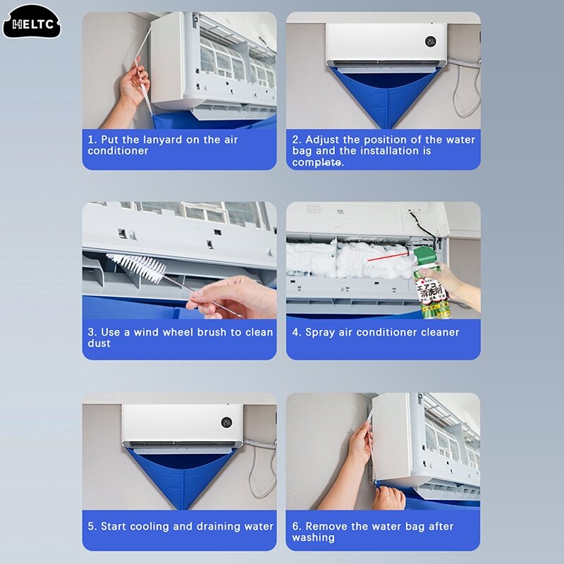 1pc/1set Air Conditioner Cleaning Cover Kit Clean Tools Waterproof Dust Protection Bag Air Conditioners Cleaner Set