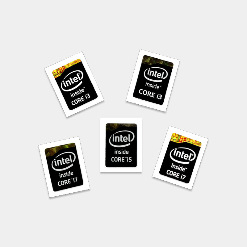 Intel-クアッドコア世代Celeronステッカー,DIY cpuラベル,ノートブック装飾,i3,i5,i7,5個