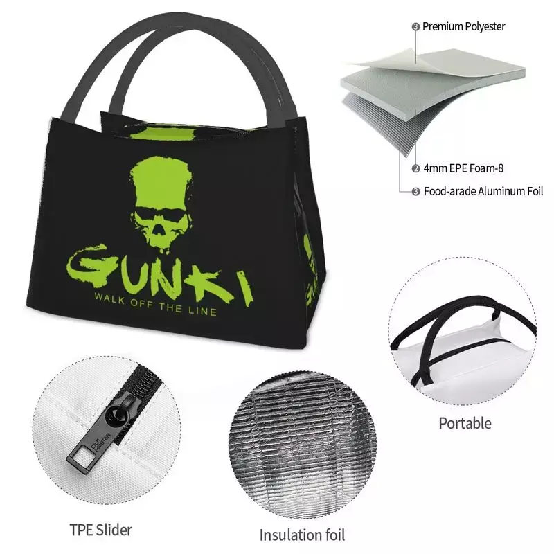 Gunki Portable Lunch Boxes for Women Multifunction Cooler Thermal Food Insulated Lunch Bag Travel Work Pinic Container