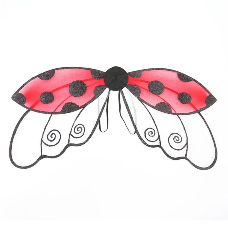 Ladybug Wings Costume Toddler Dress Up Fairy Wings para Crianças Meninas Halloween- Angel Wings Performance-traje