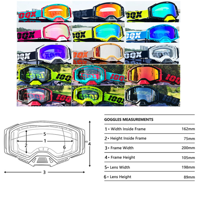 IOQX-Lunettes de moto vtt pour hommes, lunettes de course de motocross, lunettes de cyclisme interdites, nouveau