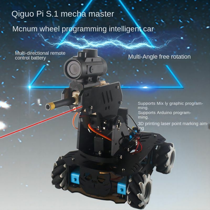 Chasis de batalla de Robot de rueda mecánica de tanque RC con cabezal láser, coche de pistola para Arduino, Kit de bricolaje, Kit de proyecto programable