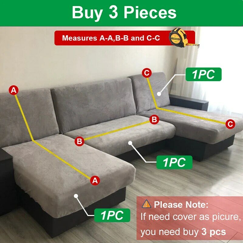 Funda elástica para sofá en forma de L, Protector para sala de estar, sillón, 1/2/3/4 plazas