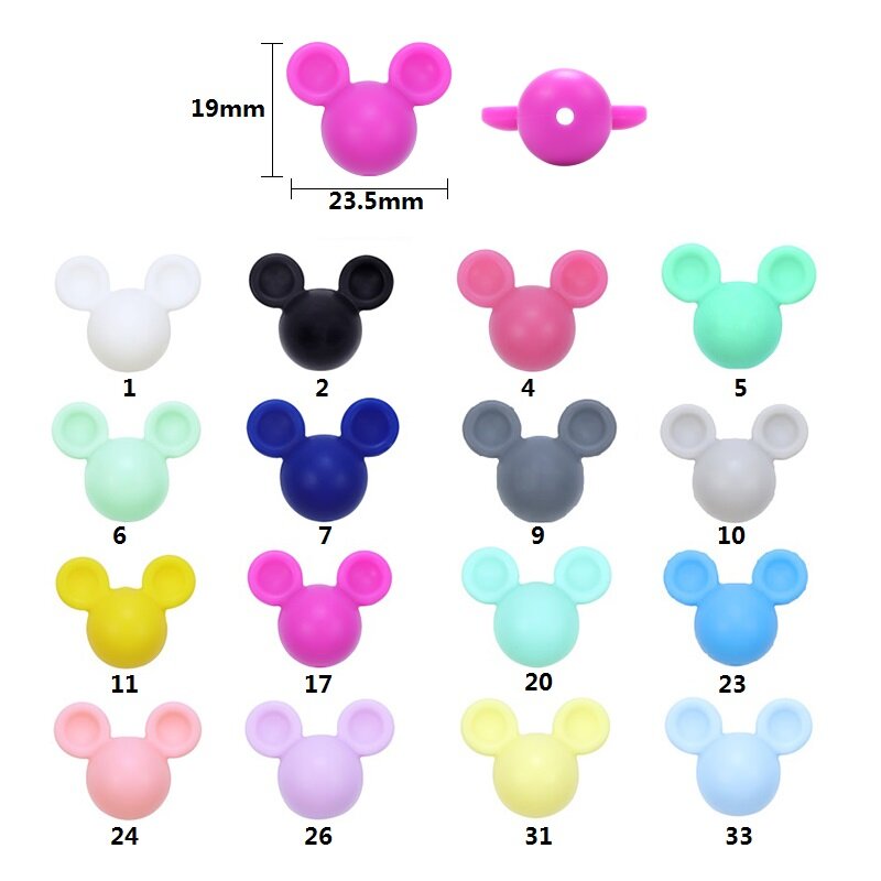 BOBO.BOX 3Pcs Silicone Mickey Pacifier Clips Food Grade Silicone Nipple Holder BPA Free Baby Teething Beads Clips Accessories