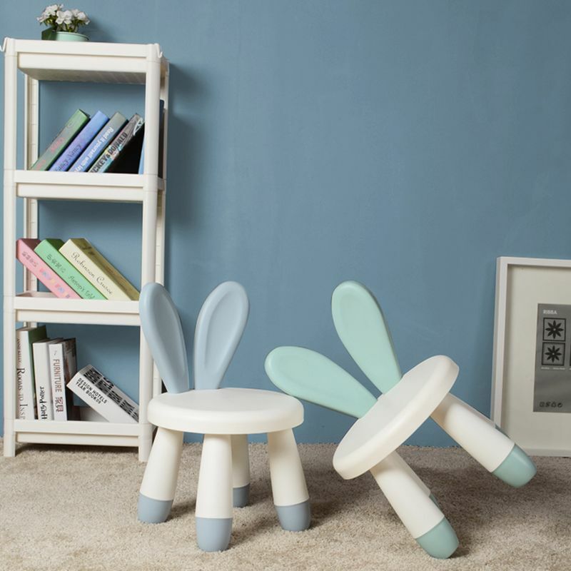 창의적인 토끼 귀 모양의 가정용 미끄럼 방지 의자, 귀여운 유치원 어린이 등받이 의자 시트, 아기 장난감, 1 개