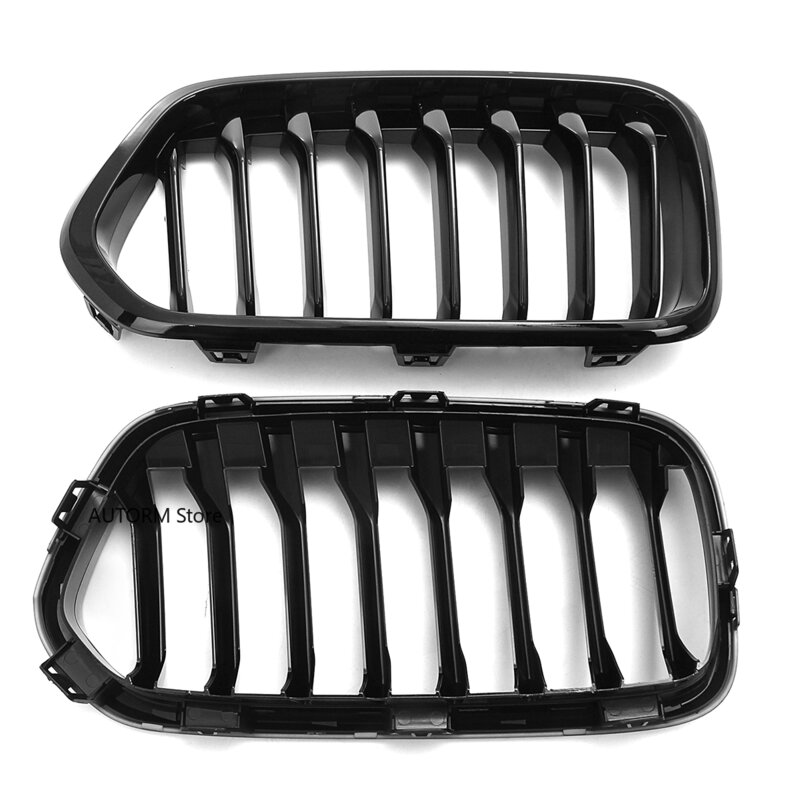 Gloss Black 2018-2020 Car Front Bumper Kidney Single Line Grille For BMW F39 X2 M35i xDrive20d xDrive28i sDrive20i Hood Grille