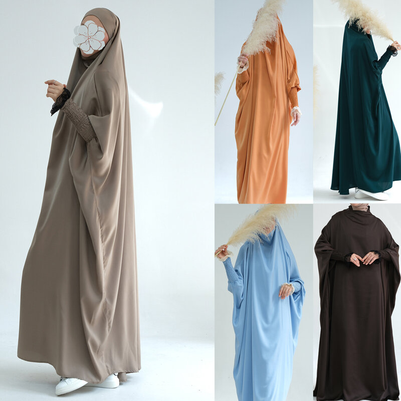 Ropa de oración para mujer, caftán Abaya musulmana de Ramadán, Hijab con capucha, Abaya islámica, vestido modesto, ropa árabe islámica