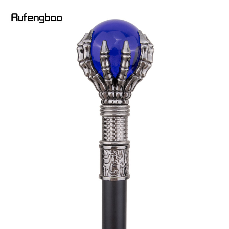 Blue Glass Ball Single Joint Fashion Walking Stick Decorative Vampire Cospaly Party Walking Cane Halloween Crosier 93cm