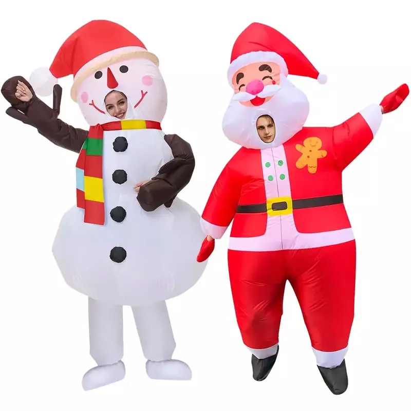 Halloween Cosplay Mascotte Grappige Opblaasbare Kostuum Kerstman Kerst Snowman Kerstmis Carnaval Party