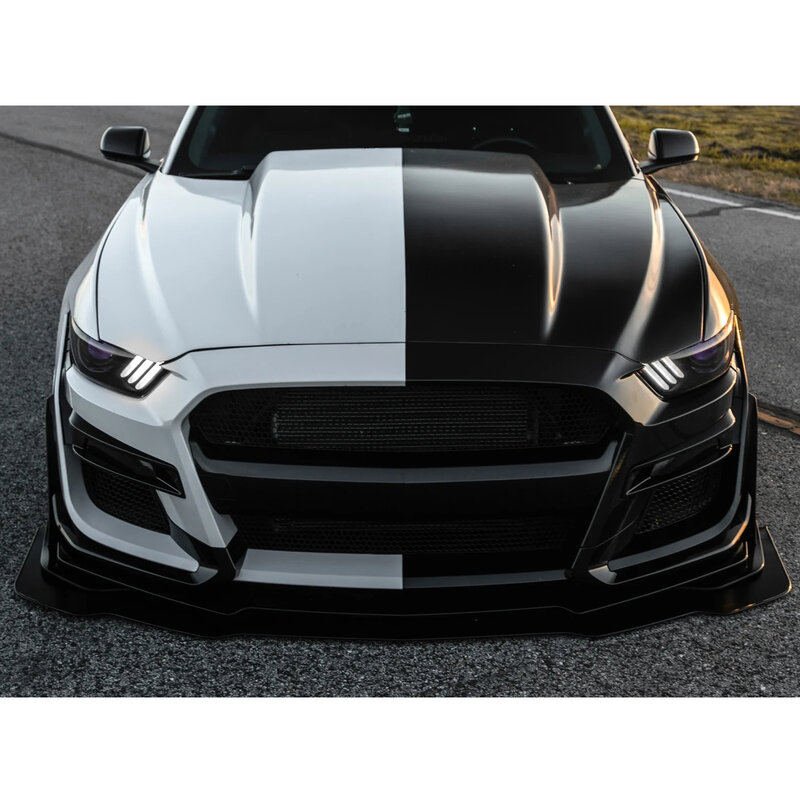 2 Pcs สำหรับ Ford Mustang 2015-2021รถกันชนด้านหน้ากันชนสปอยเลอร์ Winglet Splitters GT500สไตล์ดัดแปลง W AMPP matte สีดำ ABS
