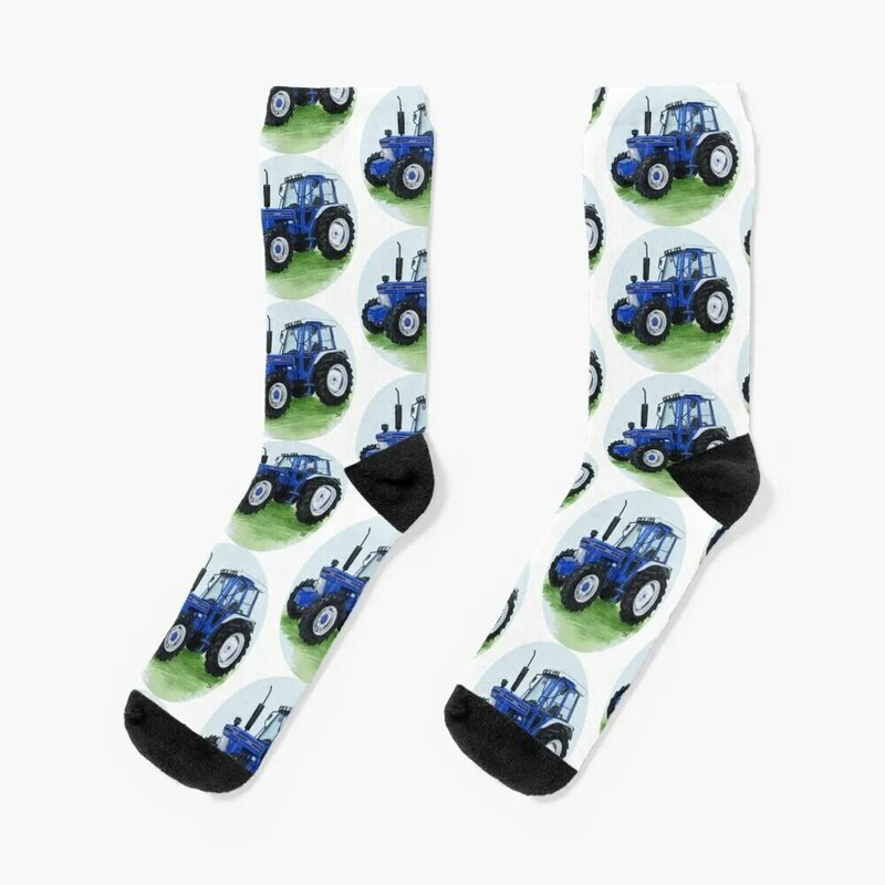 Синие классические носки для трактора, мужские велосипедные носки, мужские зимние носки, женские Компрессионные носки, женские носки