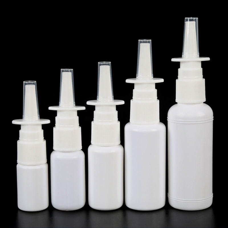 Garrafas de spray nasal vazias, plástico HDPE, alta qualidade, spray nasal bronzeado, 10ml, 20ml, 30ml