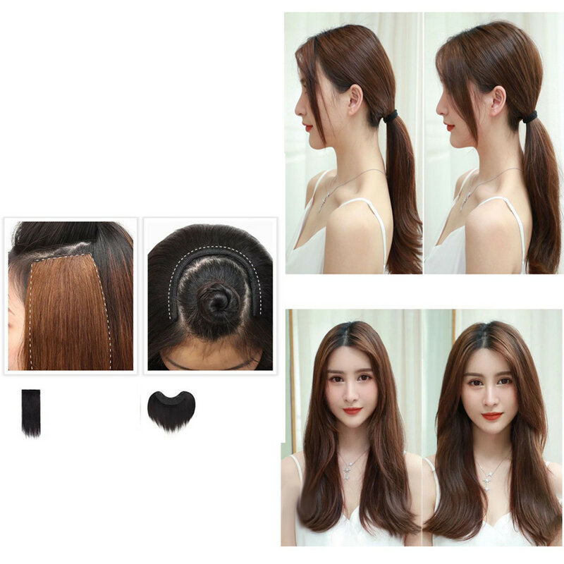Women U-shaped Increase Hair Volume Fluffy Clip-in Wig One-piece Thicken High Skull Top Invisible Seamless Extension