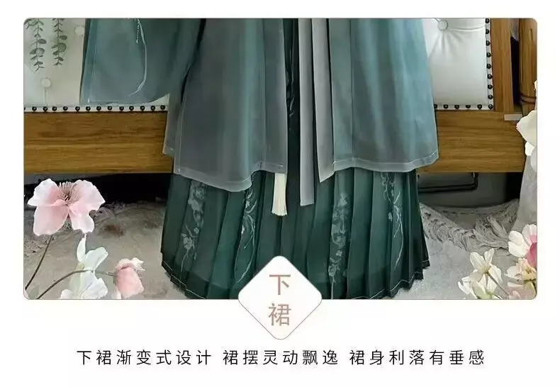 Hanfu gaun kostum Cosplay wanita tradisional Cina, Hanfu antik tradisional Cina, set 3 potong ukuran Plus XL