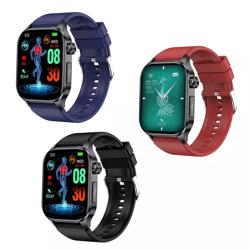 ET580 Smart Watch ciśnienie krwi tlen krwi tętno sport do spania IP68 wodoodporny zegarek do Fitness z 2.04 Cal AMOLED Scr
