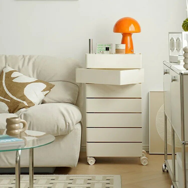 2023 armadio portaoggetti rotante comodini mobili comodino moderno nordico piccolo minimalista Muebles mobili per la casa su ruote