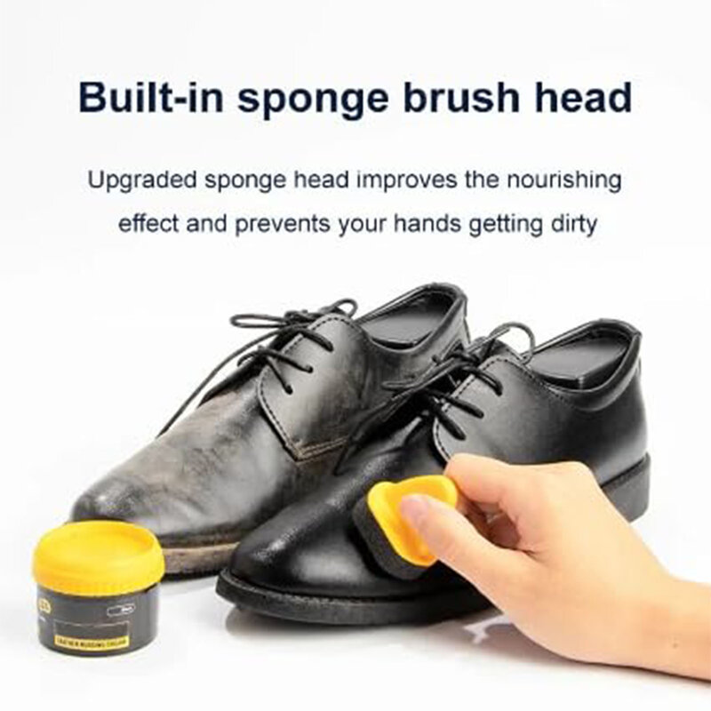 Shoe Care Shoe Cream with Brush Nursing Shoes Leather Cleaner Shoes Polishing for Furniture Brightens and Scratches