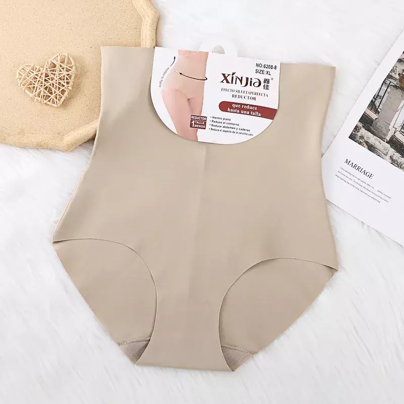 Women's Postpartum Shapewear High-waisted Seamless Ice Silk Belly Compression Pants Waist Breathable Women's Briefs Shapers