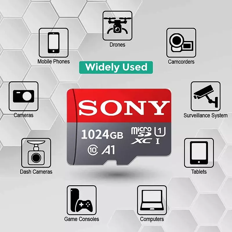 SONY-tarjeta de memoria Micro SD Clase 10, 1TB, 512GB, 256GB, 128 GB, 64GB, 32GB, tarjeta Flash TF, 32GB, 64GB, 128 GB, para cámara de teléfono