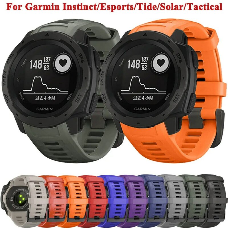 Silicone Strap For Garmin Instinct Smart Watch Band For Garmin Instinct 2 Solar Tactical Sport Bands Accessory Wristbands Correa