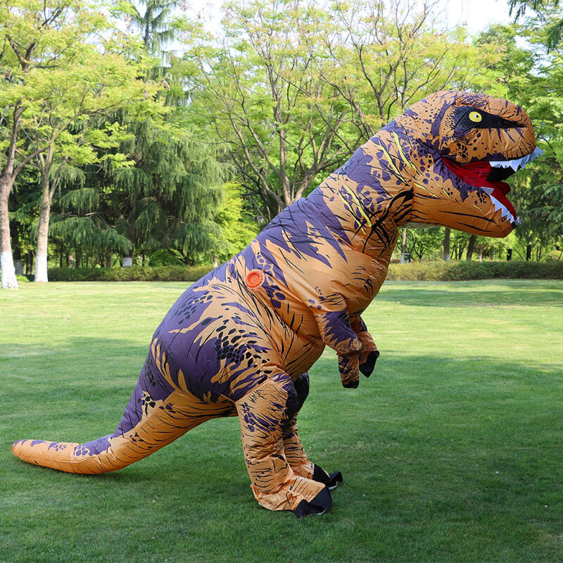 T-rex gonfiabile uit Tyrannosaurus Costume da dinosauro bambino bambini adulto gioco di ruolo Fancy Halloween Mascot Party Apparel