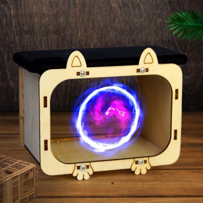Home Cinema Projector Wooden Cinema Theater Display Stands Mobile Smartphone Hologram Display Stands Projector Multi-Angle 3D