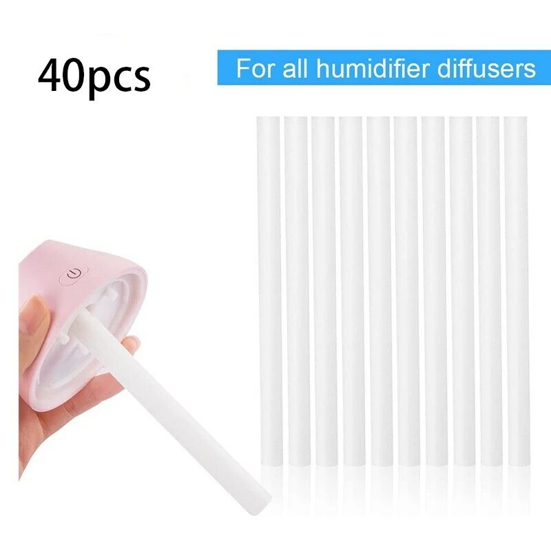 40Pcs Cotton Swab Filters Refill Sticks Replacement Wicks Humidifiers Filters Cotton Swab For Air Ultrasonic Humidifier Aroma Di