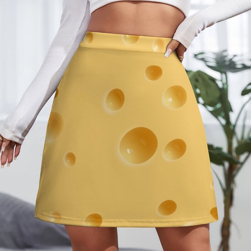 Mini jupe à trous de fromage pour femmes, jupes élégantes, cosplay