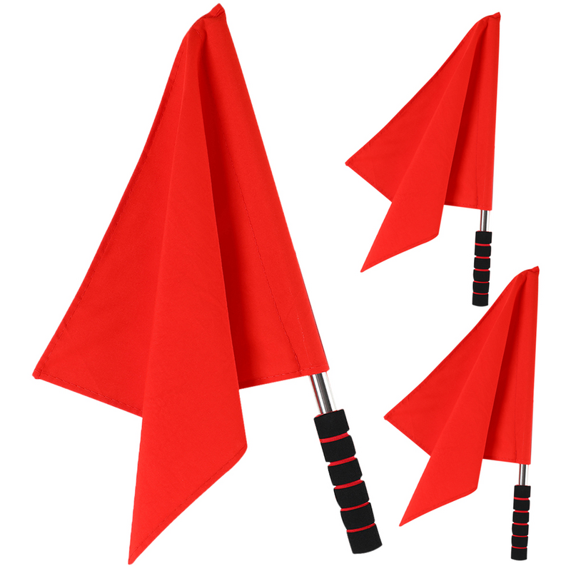 3 Pcs arbitro bandiera attrezzatura per esercizi segnale di gioco bandiere a mano Festival giorni gara competizione atletica in acciaio inossidabile