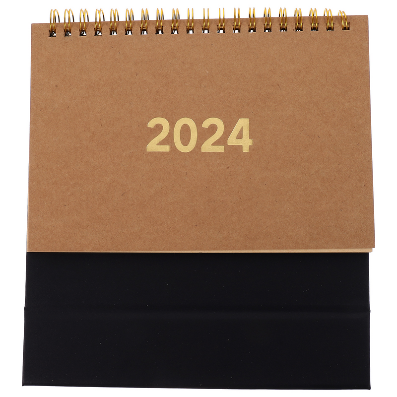 2024 programma Planner calendario Desktop stile non stampato ufficio (carta Kraft media) (20238-202412)