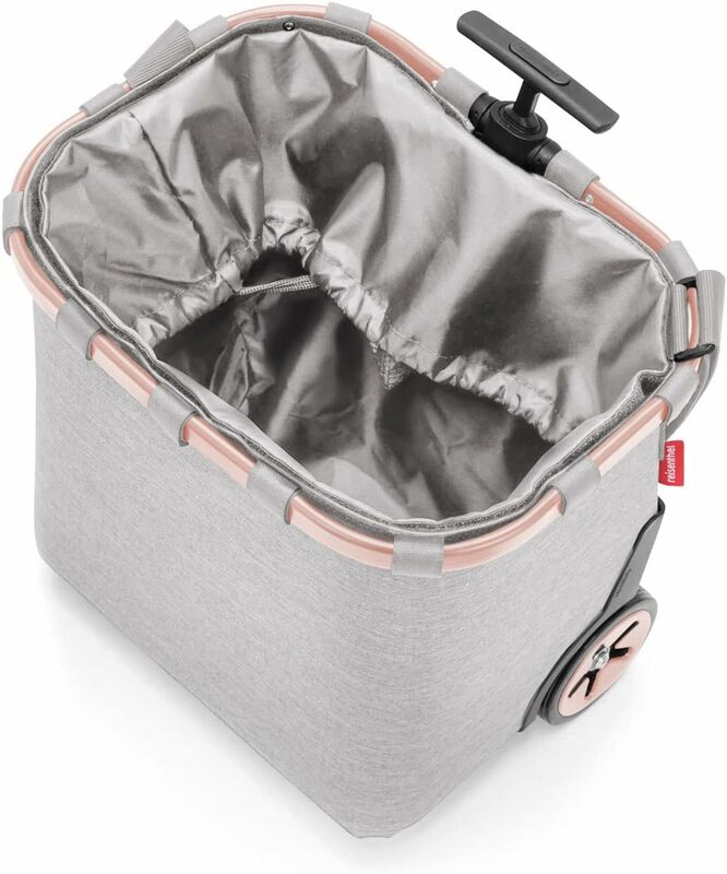 Rejestrator przenoszenia reisenthel — przenośny wózek na zakupy z solidną aluminiową ramą, paskiem na ramię i zdejmowaną wewnętrzną kieszenią z siatki
