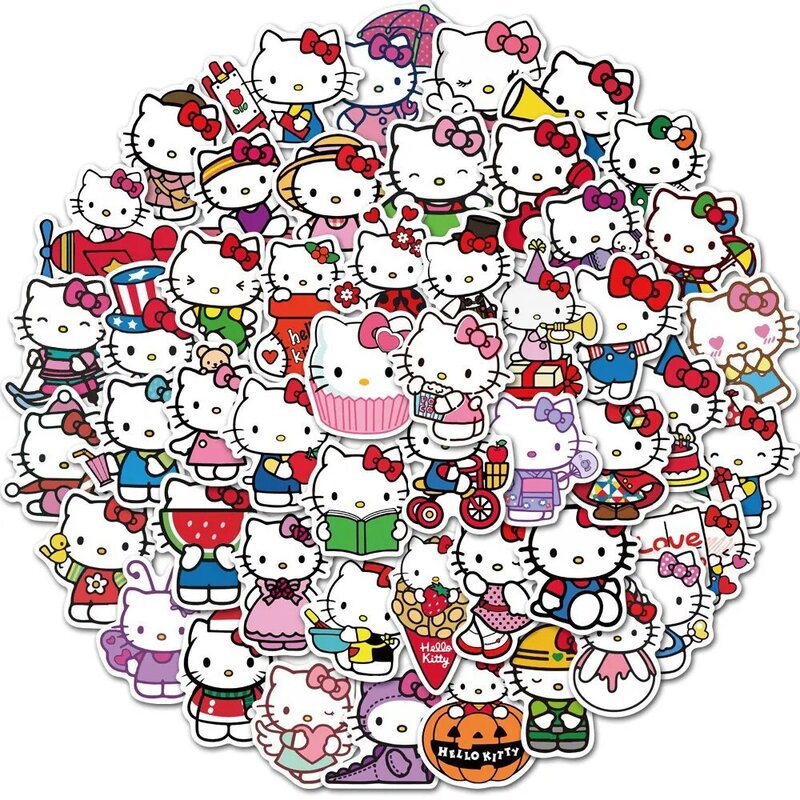 50pcs Stickers Cute Cinnamoroll Kuromi My Melody Sticker For Laptop Phone Case Girls Sanrio My Melody Anime Stickers Kids Toys