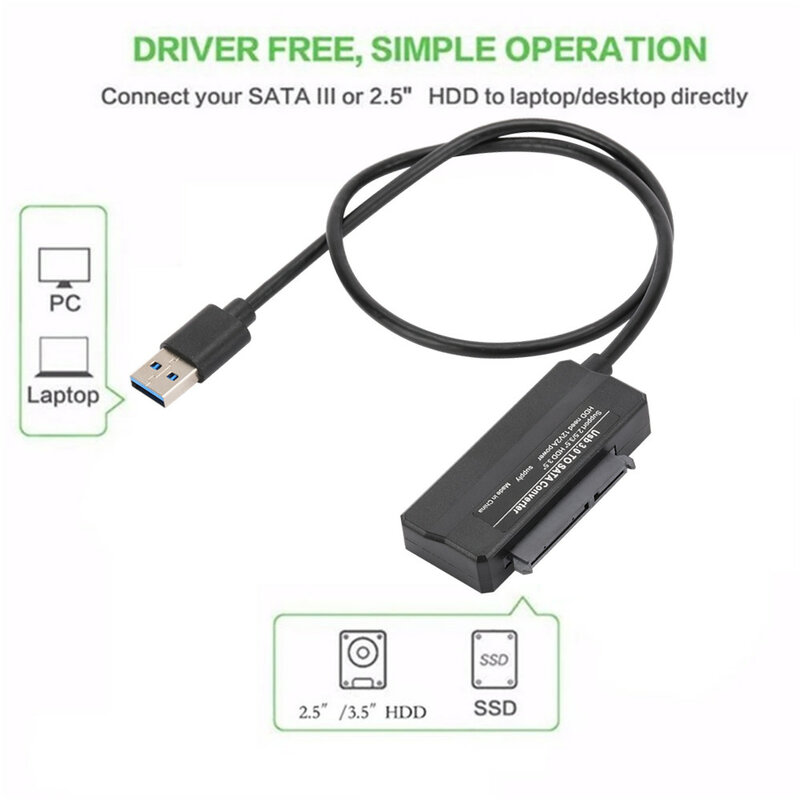 Adaptateur Sata vers USB 3.0 câble USB vers SATA 3 câble Support 22 broches 2.5 3.5 pouces disque dur externe SSD connecteur d'ordinateur adapté