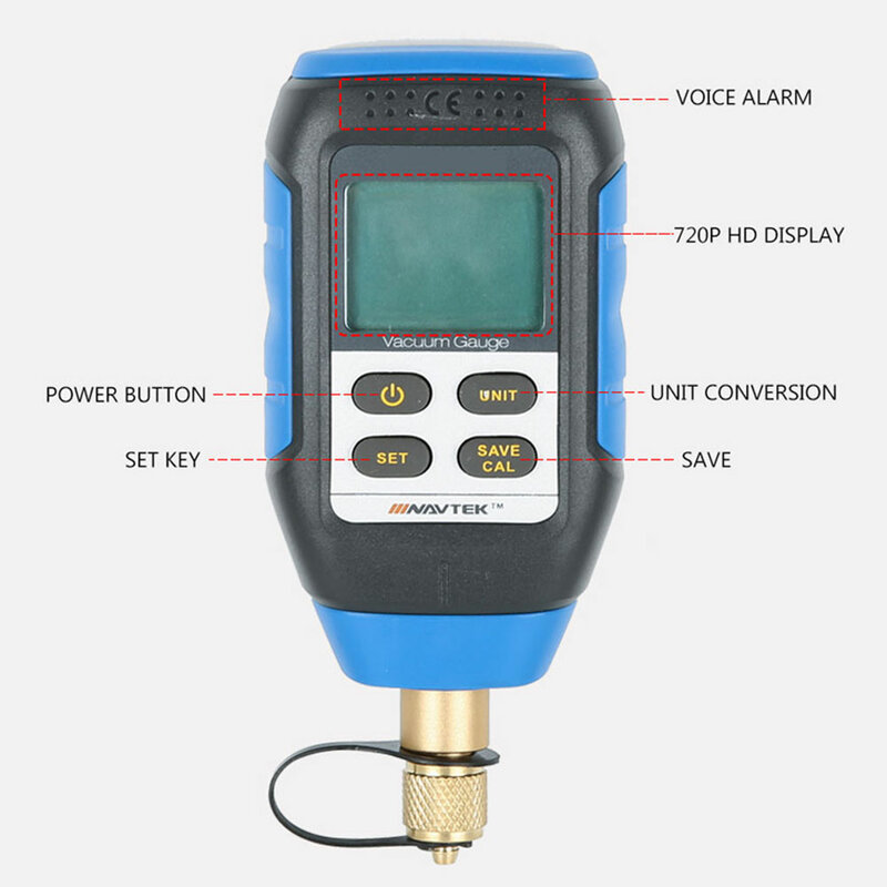 Medidor de vacío con pantalla Digital de VMV-1, medidor de presión absoluta, contador de presión electrónico de alta precisión, anemómetro