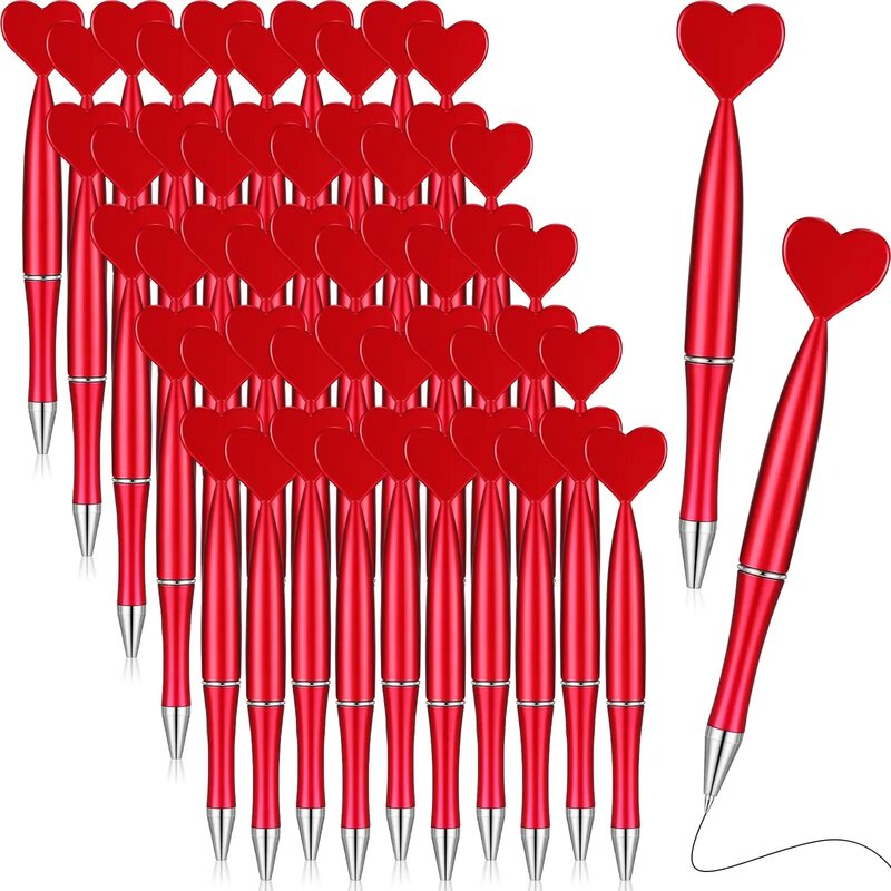 30 шт. вращающаяся шариковая ручка в форме сердца, шариковые ручки в виде сердца, пластиковые аксессуары для фотографий, канцелярские принадлежности