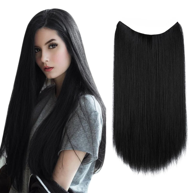 Kinky Straight Hair Bundles for Women Wig One Piece Extension En Paquets for Daily Use Easy To Wear and Take with Convenient