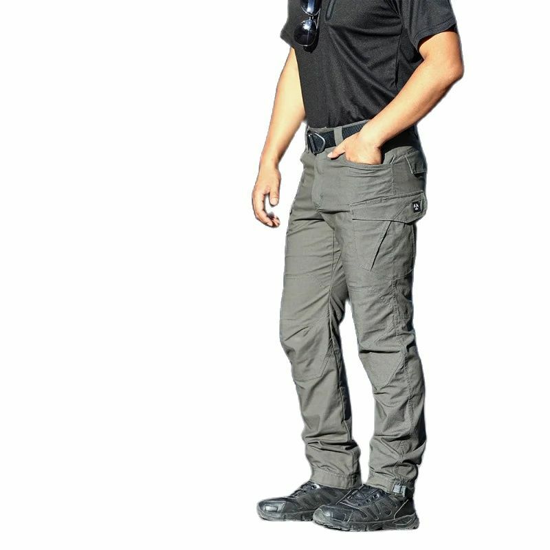 Calças de carga táticas elásticas impermeáveis masculinas, calças respiráveis, roupa ao ar livre, escalada, combate, treinamento