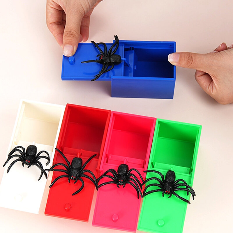 العنكبوت المخفية في حال ، مزحة ، صندوق العنكبوت ، لعبة هالوين ، خدعة ، هدية ، 1 قطعة